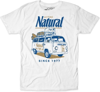 Natural Light Acting Natural Bus Retro Natty Beer 70s T-Shirt