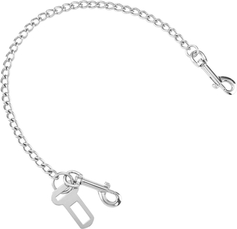 Stainless Steel No chew Dog Car, Pet Vehicle Safety Restraint Cable, Heavy Duty Big Canine Dog Car Leash Strap with Double Clip and Latch Attachment-41 Inch
