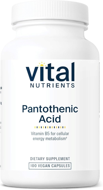 - Pantothenic Acid - Immune System Support - 100 Vegetarian Capsules per Bottle - 500 mg