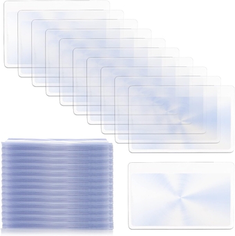 100 Pieces Thin Fresnel Lens, Credit Card Size Pocket Magnifier, Kid Magnifying Lens for Reading and Fire Starting