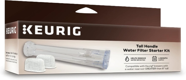 Tall Handle Water Filter Starter Kit, Comes with Handle and 2 Replacement Water Filters, Compatible with Select  Coffee Makers