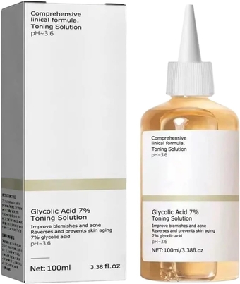 240ml Ordinary Glycolic Acid 7% Toning Resurfacing Solution, Exfoliating Toning Solution, Glycolic Acid Toner for Face, Glycolic Sour 7% Toning Resurfacing Solution for Blemishes and Acne