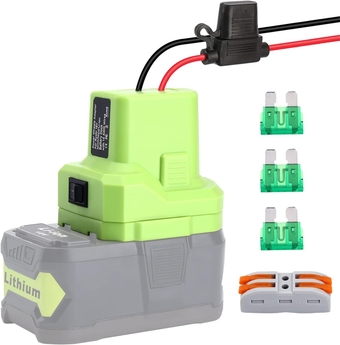 Power Wheel Adapter for Ryobi 18V Battery Adapter 18V Power Wheels Battery Converter with Fuses & Wire Terminals, 12AWG Wire, Power Connector for DIY Rc Car Toys, e-Bike, Robotics and Rc Truck