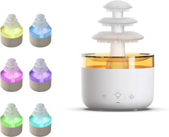 Raining Cloud Night Light Aromatherapy Essential Oil Diffuser, 500ml Cloud Humidifier Rain Water Drop, Mushroom Humidifier with 7 Colors for Sleeping Relaxing