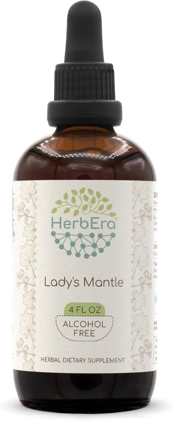 Lady's Mantle B120 Alcohol-Free Herbal Extract Tincture, Concentrated Liquid Drops Natural Lady's Mantle (Alchemilla vulgaris) (4 fl oz)