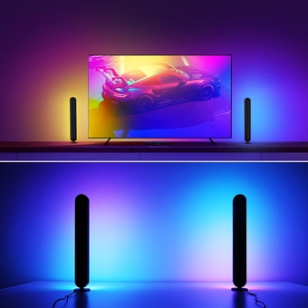 Led Light Bars for Room, Smart RGB Lighting Bars 2 Pack, Work with Alexa and Google, Gaming Lights,TV Ambient Backlights Sync with Music, RGB Desk Lights for TV,PC,Room,Party Decoration