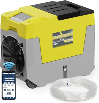 AlorAir 180 PPD Commercial Dehumidifier Smart WiFi Control, 28 Gallons Industrial Dehumidifiers for Home, Basements, Garages, and Crawl Space, Water Damage Restoration, Storm SLGR 850X