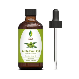 Amla Oil 4oz (118ml) Premium Carrier Oil With Dropper For Hair Care, Hair Oiling, Scalp Massage, & Skin Care