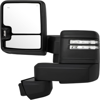 Aintier Towing Mirrors Compatible with 2019-2022 For Chevy Silverado 1500 Pickup Tow Mirrors Power Heated Turn Signal Light Width Puddle Light Running Back-up Light Temp Sensor Black Pair Mirrors