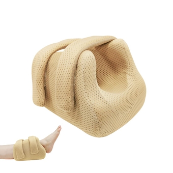 Heel Protector Bed Sore Pillow Cushion for Pressure Sores,Heel protection Foot Wedge Pillow for Bedridden Patients Supplies, Ankle Pillow Heel Protectors for Heel Pain (Pack of 1 count,Khaki)