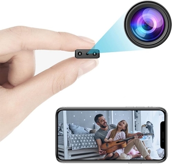 Hidden Spy WiFi Security Camera Wireless Indoor Outdoor Nanny Cam Smart Home Baby Cams Pet Dog Cat 1080P Remote Portable Phone APP Room Black