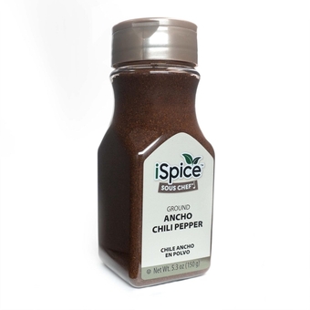 Ancho Chile Pepper Powder for Sauces, Stews, Meats Smoky Flavor made from pure dried chili pepper with no additives or agents Ancho Chili powder Spice is Gluten free and NON-GMO|5.3 Oz 150g
