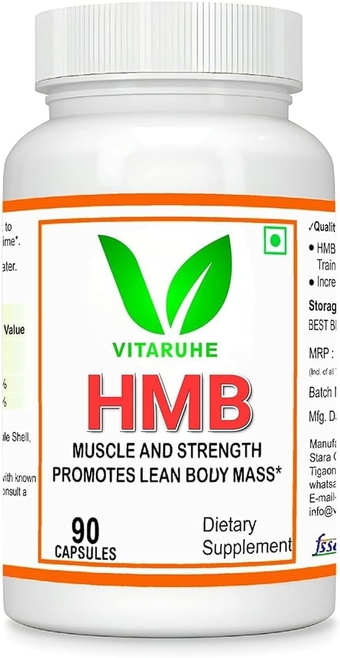 Vitar.-uhe® HMB Supplement 1000mg. Supports Muscle Growth, Retention & Lean Muscle Mass | Fast Workout Recovery for Bodybuilding 90 Capsules