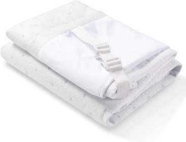 4 Inch Queen Mattress Topper Cover, Lavender Infused Bamboo Zippered Cover for Mattress Topper, Adjustable Straps, Removable and Washable