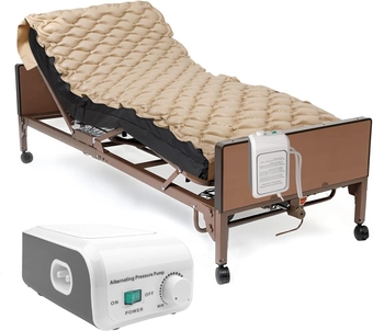 King Size Alternating Air Pressure Pad Mattress Bed Sore Prevention Topper, Beige, Quilted and Breathable, 76" x 34.6" x 2.4"