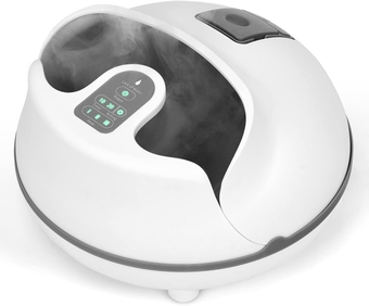 Steam Foot Spa Massaging Sauna Shiatsu Machine with Heat, Massage Rollers, 3 Heating Levels, 2 Timers for Tired Muscles, Pain Relief, Blood Circulation Electric Feet Massager (Gray+White)