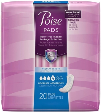 Moderate Absorbency Pads, Regular Length, 20 ct (Pack of 2)