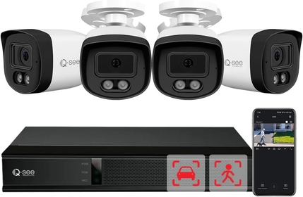 5MP Security Camera System with Human Vehicle Detection, 8CH Wired Camera Security System, DVR Camera System H.265 IP67 Waterproof Cameras for 24/7 Recording, Color Night Vision Remote Access
