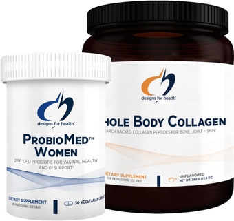 Collagen Powder & Women's Probiotic Bundle - ProbioMed Women (30 Capsules) Gut  & Vaginal Support Probiotic with Whole Body Collagen (390g) Peptides  Bones, Joint & Skin