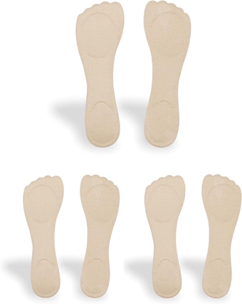 Silicone Gel Slim Inserts Liners, Blister Prevention, Heel Pain Relief, for Women's High Heel Shoes, Slim Insoles, Suitable Women Size 5-8, 3 Pairs-Nude