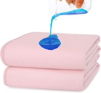 Waterproof Bed Mat Pee Pads for Kids Washable 2 Pack (34"x36"), Non Slip Absorbent Incontinence Bed Pad for Women Pink, Pee Pads Underpads, Reusable Waterproof Pad Protector