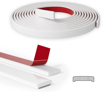 52.5 FT Peel and Stick Trim，Vinyl Tile Trim Edging，Flexible Adhesive Wall Molding for Kitchen Backsplash, Mirror Frame, Wall Tile Edges, Wardrobe and Cabinet in Bright White