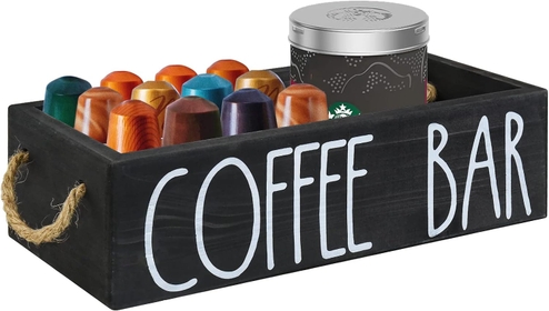 Coffee Bar Accessories and Organizer Countertop, Coffee Station Organizer K Cup Holder Large Capacity Coffee Pod Holder for Coffee Bar Countertop,Decorative Box K Cup Organizer-Black
