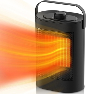 Space Heater 750W/1500W Energy Efficient Space Heaters for Indoor Use, PTC Fast Heating Ceramic Room Space Heater Office Indoor Portable with Adjustable Thermostat (Black)