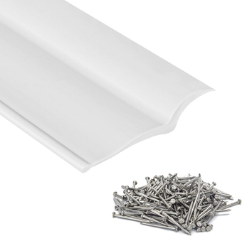 Garage Door Weather Stripping Top and Sides - 16.4 Feet Long Weatherproofing Durable Garage Door Rubber Seals with Nails(White)