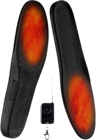 Heating Insole with Remote Control USB 3 Gear Temperature Adjustment Can Be Cut Electric Heating Insole Foot Warmer Washable Outdoor Activity,XL 45-46