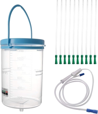 Enema Bucket Kit Reusable Enema Kit with Tube and Connector for Water Colon Coffee Cleansing Body Cleaner Unisex, 1200ml