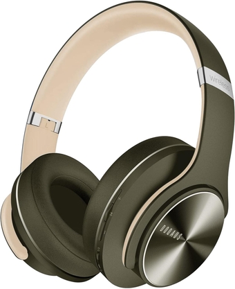 Bluetooth Headphones Over Ear, 90 Hours Playtime Wireless Headphones, 3 EQ Modes, Noise Isolating HiFi Stereo Headphones with Deep Bass, Microphone, Soft Earpads for Cellphone/PC (Green)