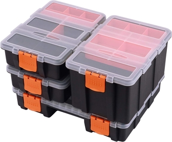 Hardware & Parts Organizers, 4 Piece Set Toolbox, Compartment Small Parts Organizer, Versatile and Durable Storage Tool Box