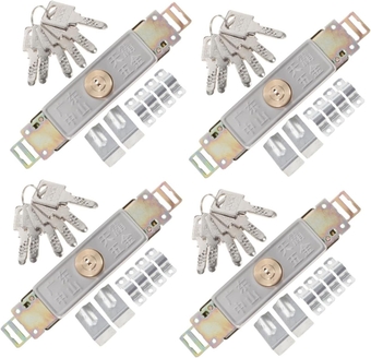 4pcs Roller Door Lock Vertical Roller Vertical Keyway Lock for Roller Shutter Door Rolling Shutter Door Keyway Garage Door Hinges and Rollers Shutter Doors Metal with Key
