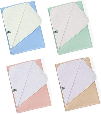 Reusable Bed  - Waterproof & Washable Incontinence Bed  - Mattress Protector Pad for Adults, Kids, Elderly, Dogs and Pets - Pack of 4-23"X35" (Blue, Green, Pink, Beige)
