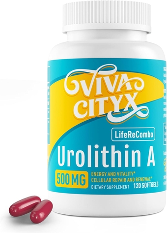 Urolithin A Supplement - Urolithin A, NAD+, 120 Softgels 60-Day Supply - for Mitochondria, Energy, Antioxidants, Premium Quality Cellular (1 Pack)