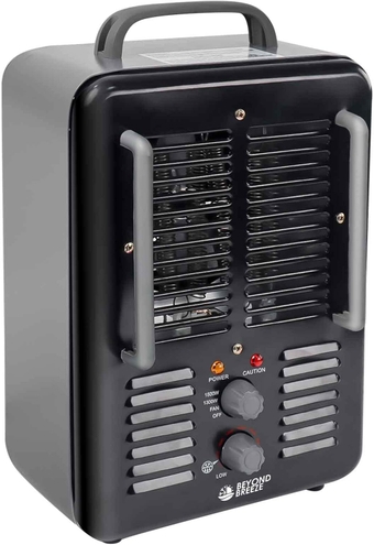 Space Heater, 1300W/1500W Milkhouse Heater with Thermostat, 3 Heat Settings, Overheat Protection, Adjustable Thermostat, Anti-Freezing Setting for Office, Bedroom and Bathroom