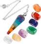 7 Charkra Stones+7 Chakra Pyramid Pendulum