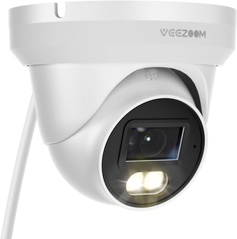 PoE Camera - IP Security Camera for Full-Color Night Vision Dome Surveillance Cameras Outdoor with AI Detection, 5MP 100Ft IR Night Vision, Support SD Card (Adapter not Included)-WS-N151HZ