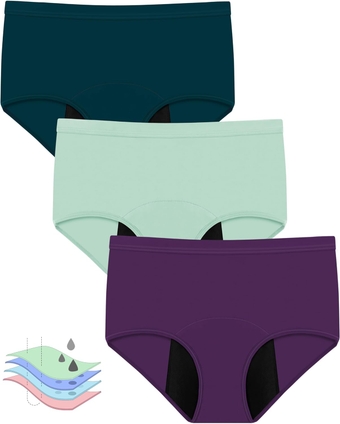 Period Panites for Women Leakproof Period Underwear Heavy Flow Incontinence Underwear for Menstrual Postpartum 3 Pack