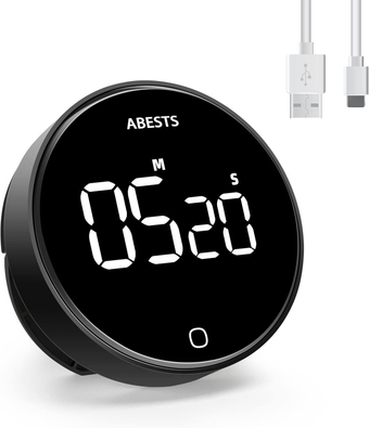 Digital Kitchen Timer, Visual Large LED Display Timer for Classroom with Stand,Rechargeable Magnetic Countdown Timer, 3-Levels Alarm Productivity Timer, for Kids Teachers Seniors