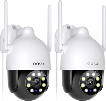 2K Security Cameras Outdoor/Home, 360°Pan-Tilt View Timed Cruise 2.4G WiFi Security Camera with Motion Tracking, Spotlight & Siren, 2-Way Audio, Full Color Night Vision, Waterproof