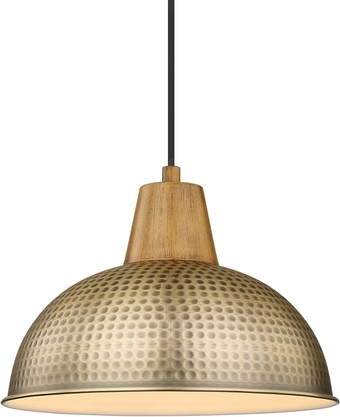 Large Pendant Light Fixtures, 16 inch Antique Brass Pendant Lighting for Kitchen Island, Hammered Metal Industrial Hanging Lamp, 4FG58MIL-L BG