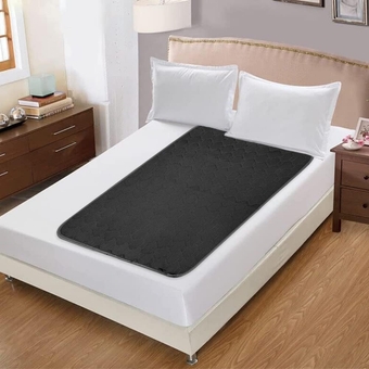 Waterproof Quilted Incontinence Bed Pads 35x60in Absorbent Bed Protector Pads Non-Slip Reusable Bed Underpads for Adults Children Elderly Black 1Pcs