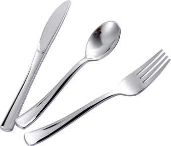 500PCS Silver Plastic Silverware, Silver Plastic Cutlery Set Disposable Flatware Dinnerware -200 Silver Forks, 150 Silver Spoons, 150 Silver Knives for Party, Wedding, Daily Use Silver Utensils