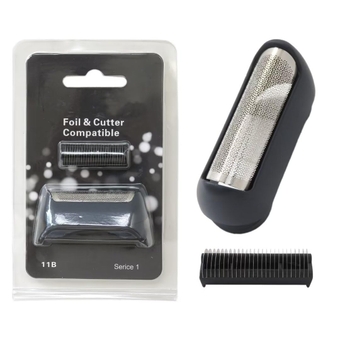 11B 110 120 130 140 150 Shaver Foil & Cutter w/Sealed Packaging Replacement for Braun series 1 shavers 1-130 & 1-150 - BN0150, BN1300, 5683, 5682,5684, 5685