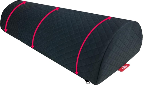 Bolster Pillow for Leg and Knee Support | Premium Memory Foam Knee Pillow for Beauty Salon Or Home | Half Moon Pillow for Comfort Enhancement, Legs & Lower Back Pain Relief (Black)