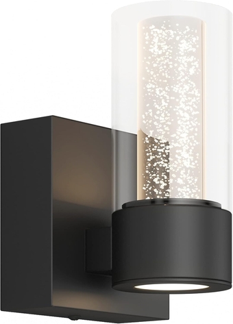 Essence 6.5W LED Modern Vanity Light, Matte Black Finish - Ideal for Living Room, Hallway, Bathroom - 450 Lumens, 3000 Kelvin, No Bulb Required
