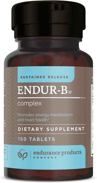 Endur-B Complex - Sustained Release - Vitamin B Supplement with B1, B2, B3, B6, B12, Folic Acid, Biotin - 150 Tablets - Endurance Products Company