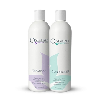 Ongaro Beauty Shampoo and Conditioner Set - Hair Growth Shampoo and Conditioner for Women and Men, Sulfate and Paraben Free Shampoo and Conditioner with Organic Aloe Vera - 12 oz Each